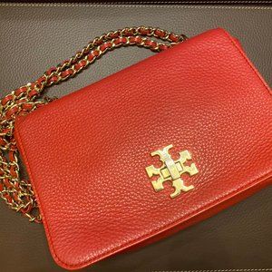 TORY BURCH RED LEATHER BAG